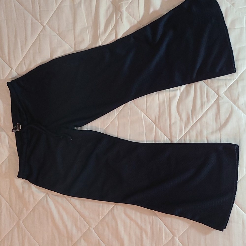 Perfetto Sportswear Mesh Capri Flare Pants Blue Size S